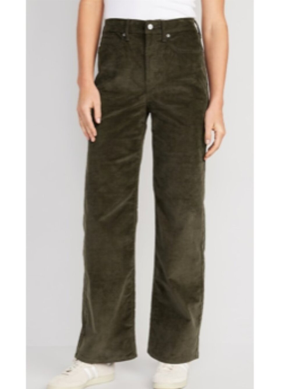 Old Navy Sky-Hi Extra High-Rise Wide Leg Corduroy Pants; Green; Size: 4